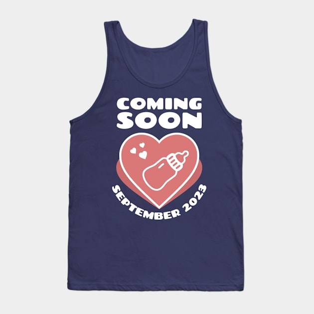 Baby Announcement. Feeding Bottle. Coming soon. September 2023 birthday Tank Top by KOTYA